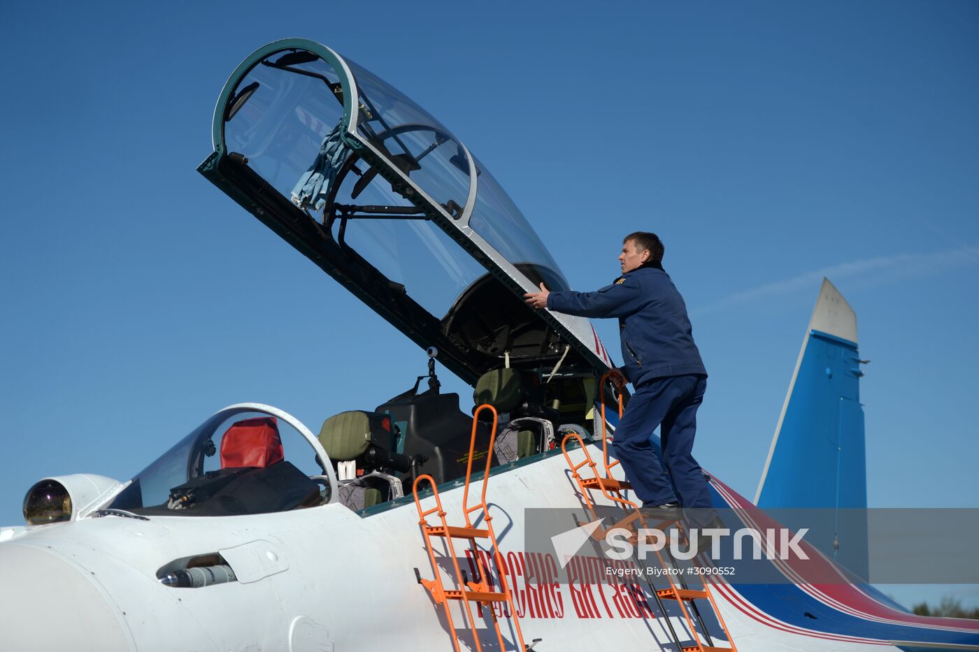 Military aircraft during Victory Day parade rehearsal