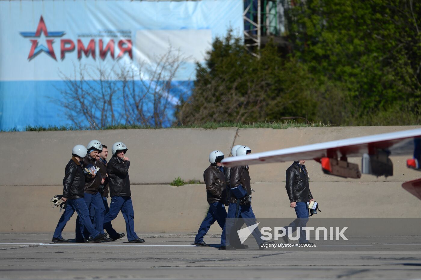 Military aircraft during Victory Day parade rehearsal