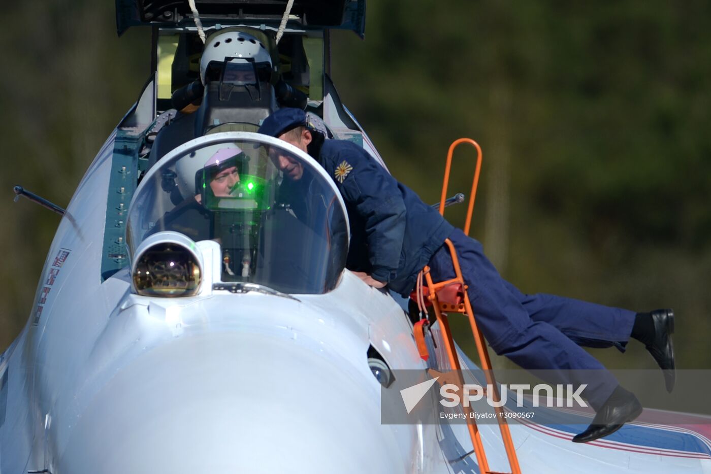 Military aircraft during Victory Day parade rehearsal