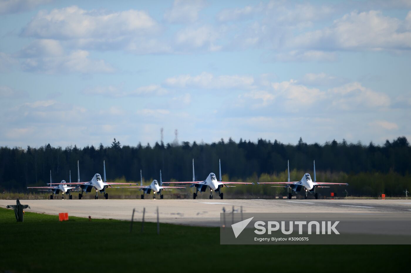 Military aircraft during Victory Day parade rehearsal
