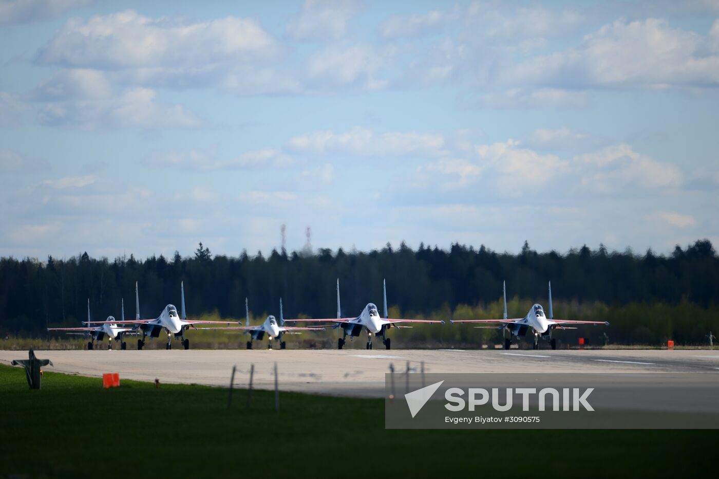 Military aircraft during Victory Day parade rehearsal