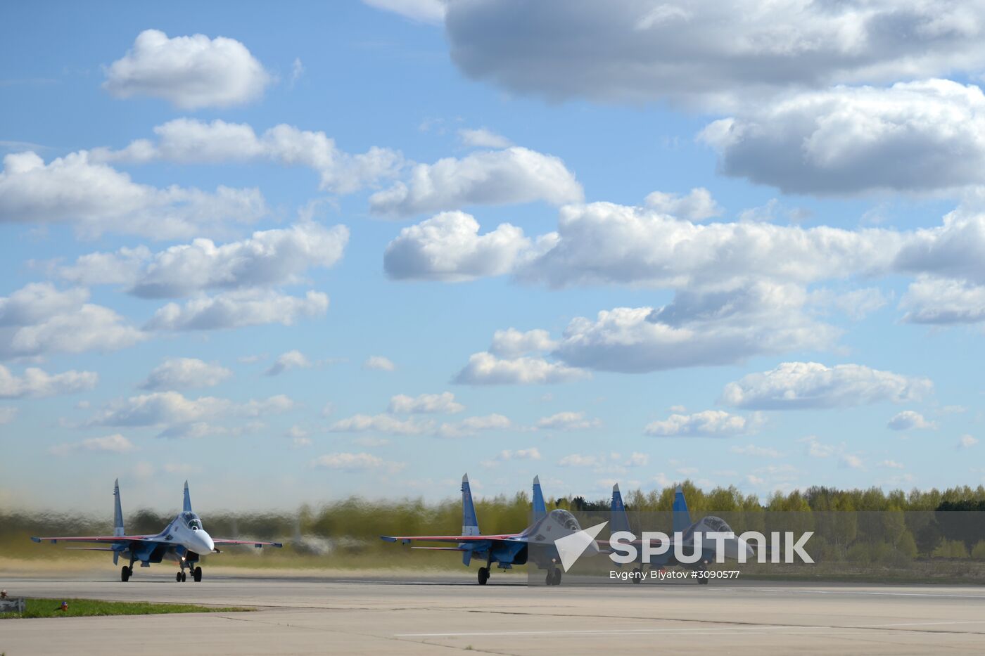 Military aircraft during Victory Day parade rehearsal