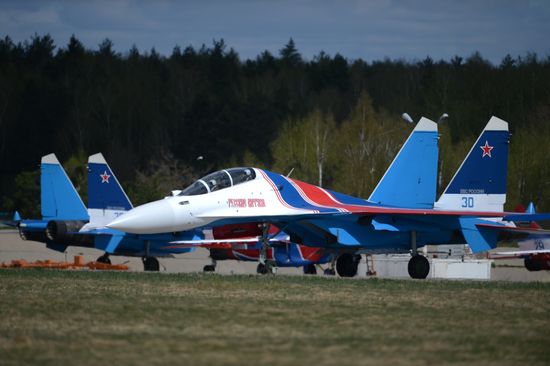 Rehearsal of Victory Day parade's airshow