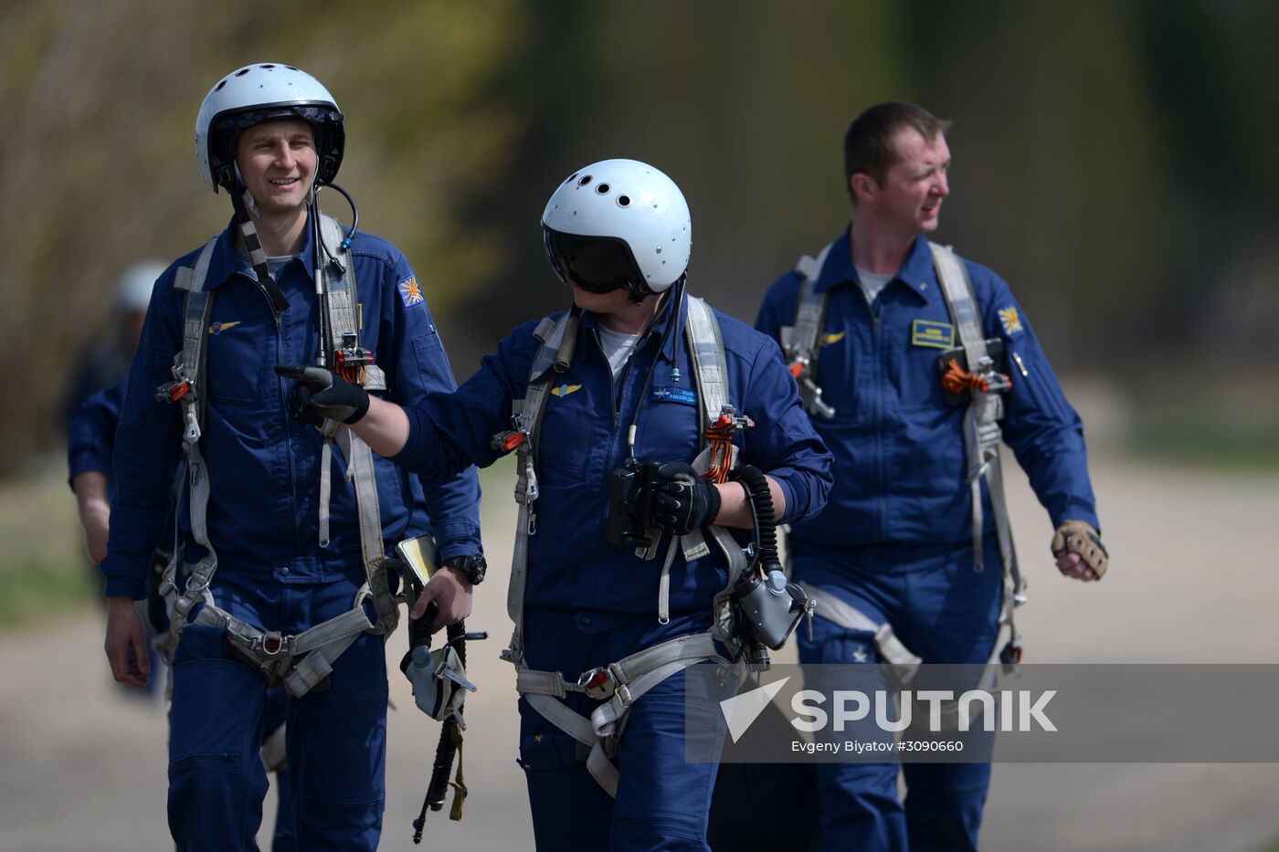 Military aircraft during Victory Day parade rehearsal