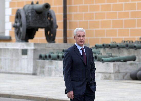 Ceremony of opening of cross in memory of Great prince Sergey Alexandrovich in Kremlin
