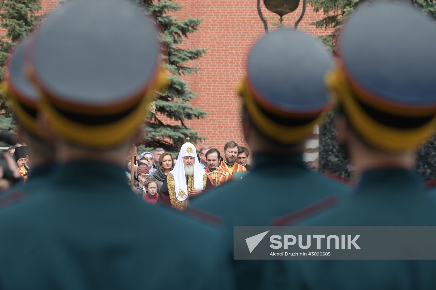 Ceremony of opening of cross in memory of Great prince Sergey Alexandrovich in Kremlin