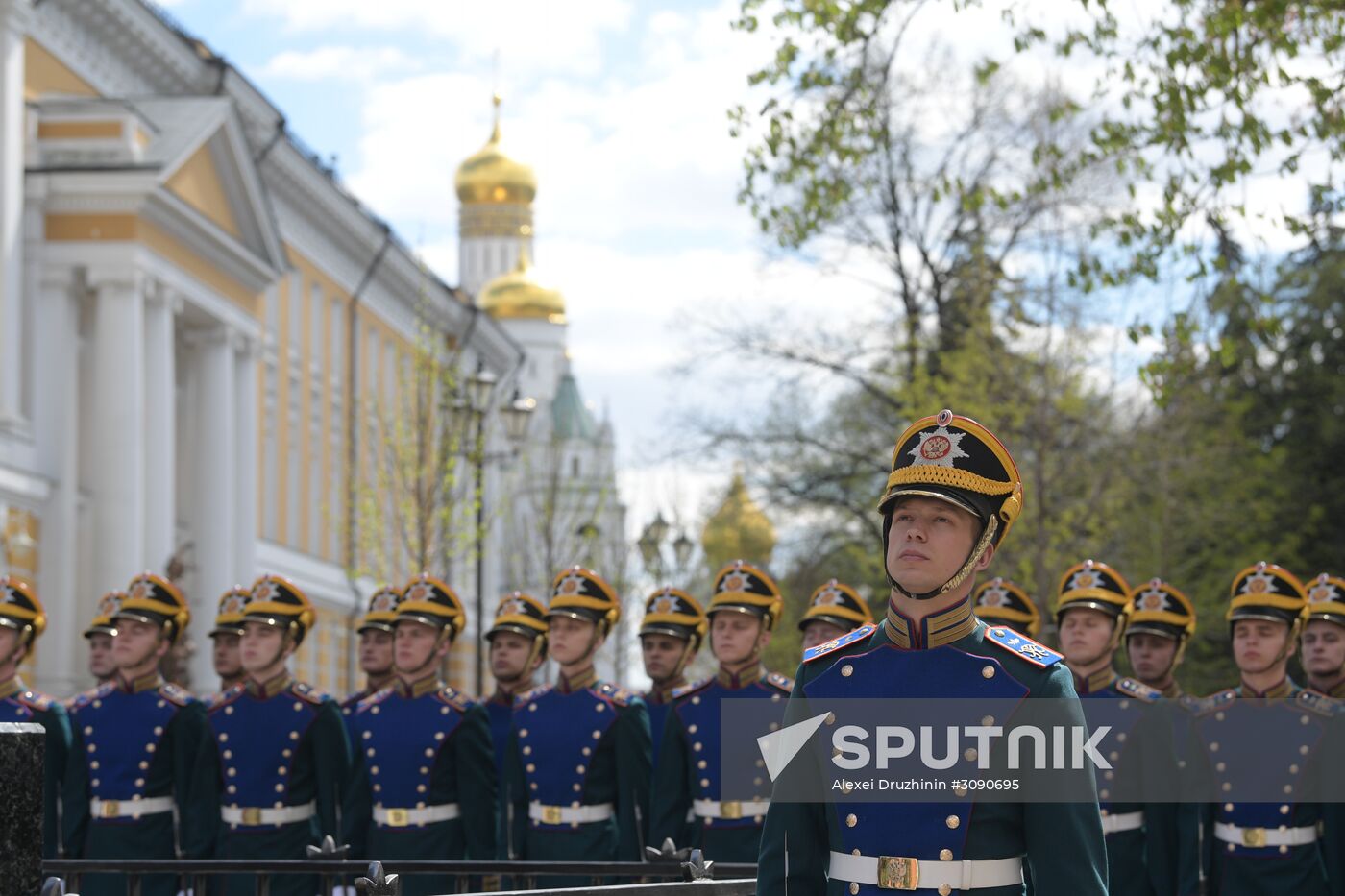 Ceremony of opening of cross in memory of Great prince Sergey Alexandrovich in Kremlin