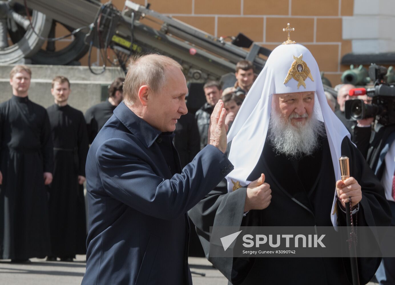 Ceremony of opening of cross in memory of Great prince Sergey Alexandrovich in Kremlin