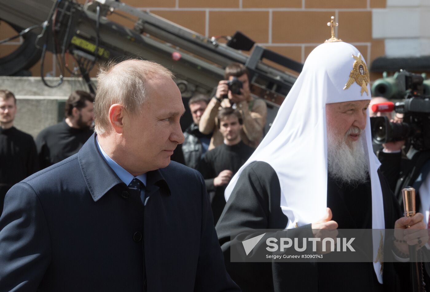 Ceremony of opening of cross in memory of Great prince Sergey Alexandrovich in Kremlin