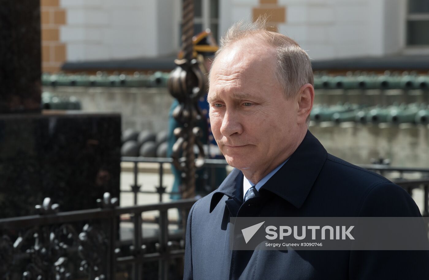 Ceremony of opening of cross in memory of Great prince Sergey Alexandrovich in Kremlin