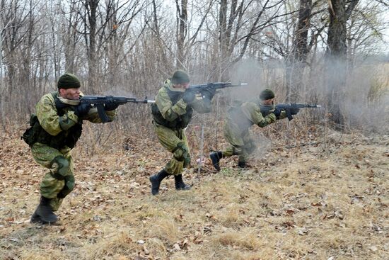 Training of Eastern MD motorized rifle formation in Khabarovsk