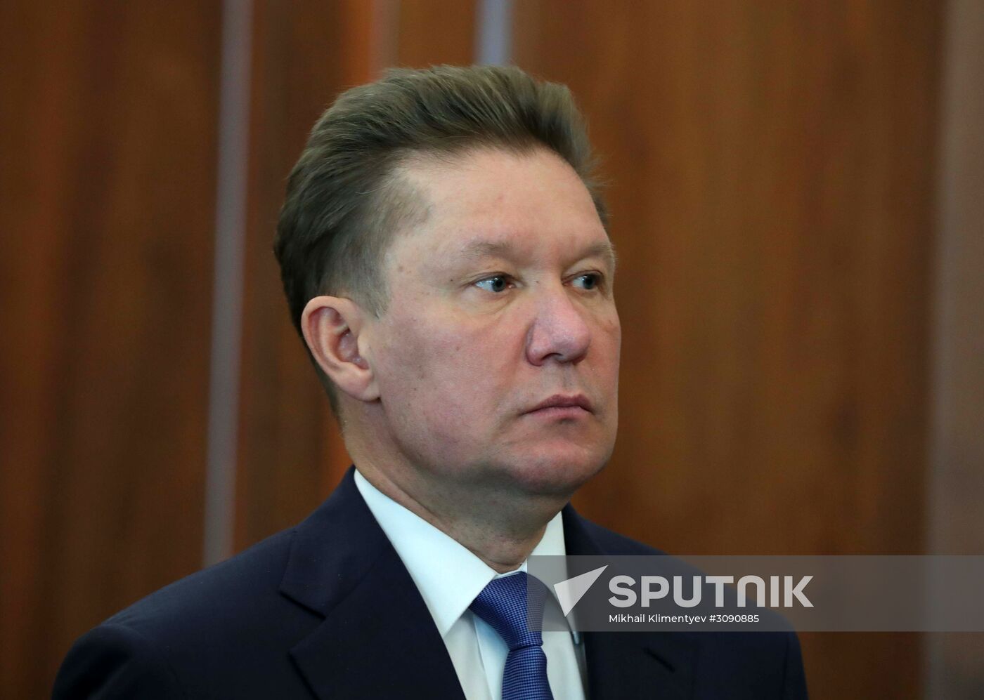 Russian President Vladimir Putin meets with Gazprom CEO Alexei Miller