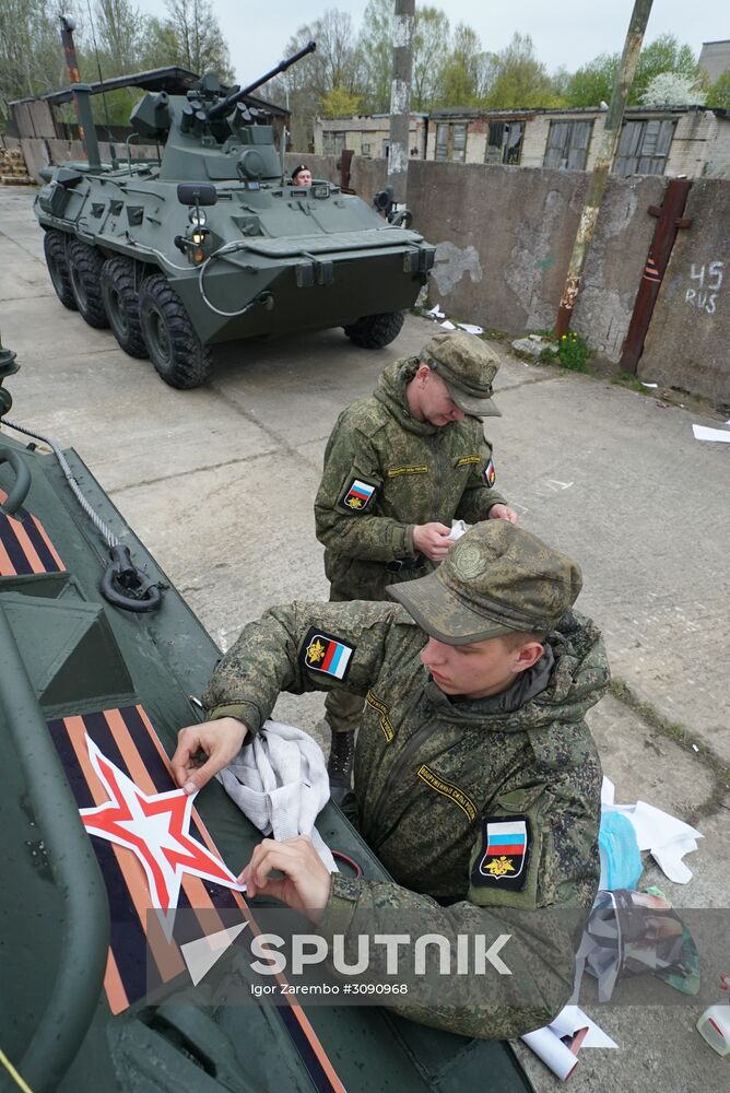 Military equipment is readied for Victory Day Parade in Kaliningrad
