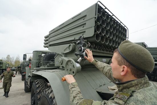 Military equipment is readied for Victory Day Parade in Kaliningrad