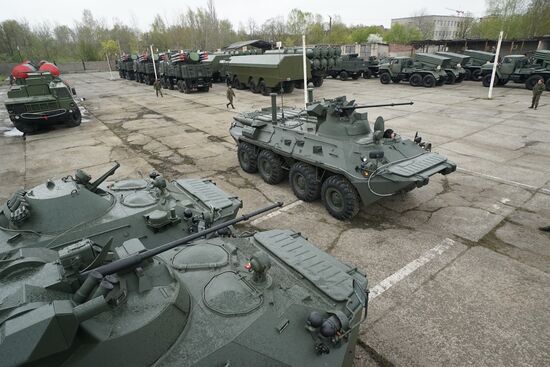 Military equipment is readied for Victory Day Parade in Kaliningrad