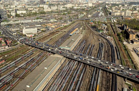 Rizhskaya elevated road in Moscow