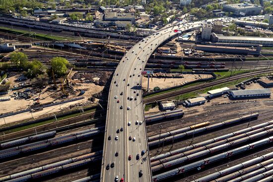 Rizhskaya elevated road in Moscow