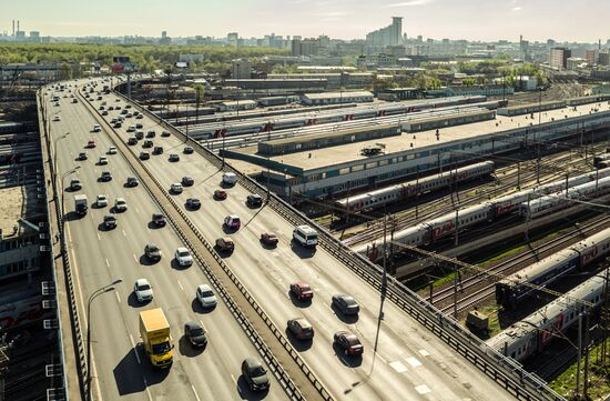 Rizhskaya Overpass in Moscow