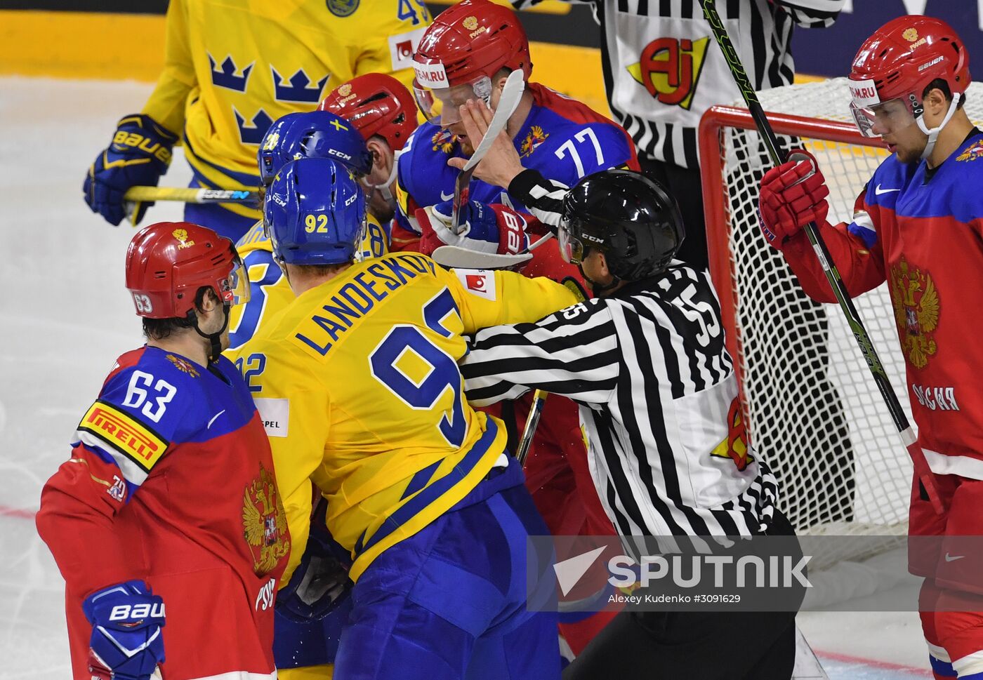 Ice Hockey World Championship. Sweden vs. Russia