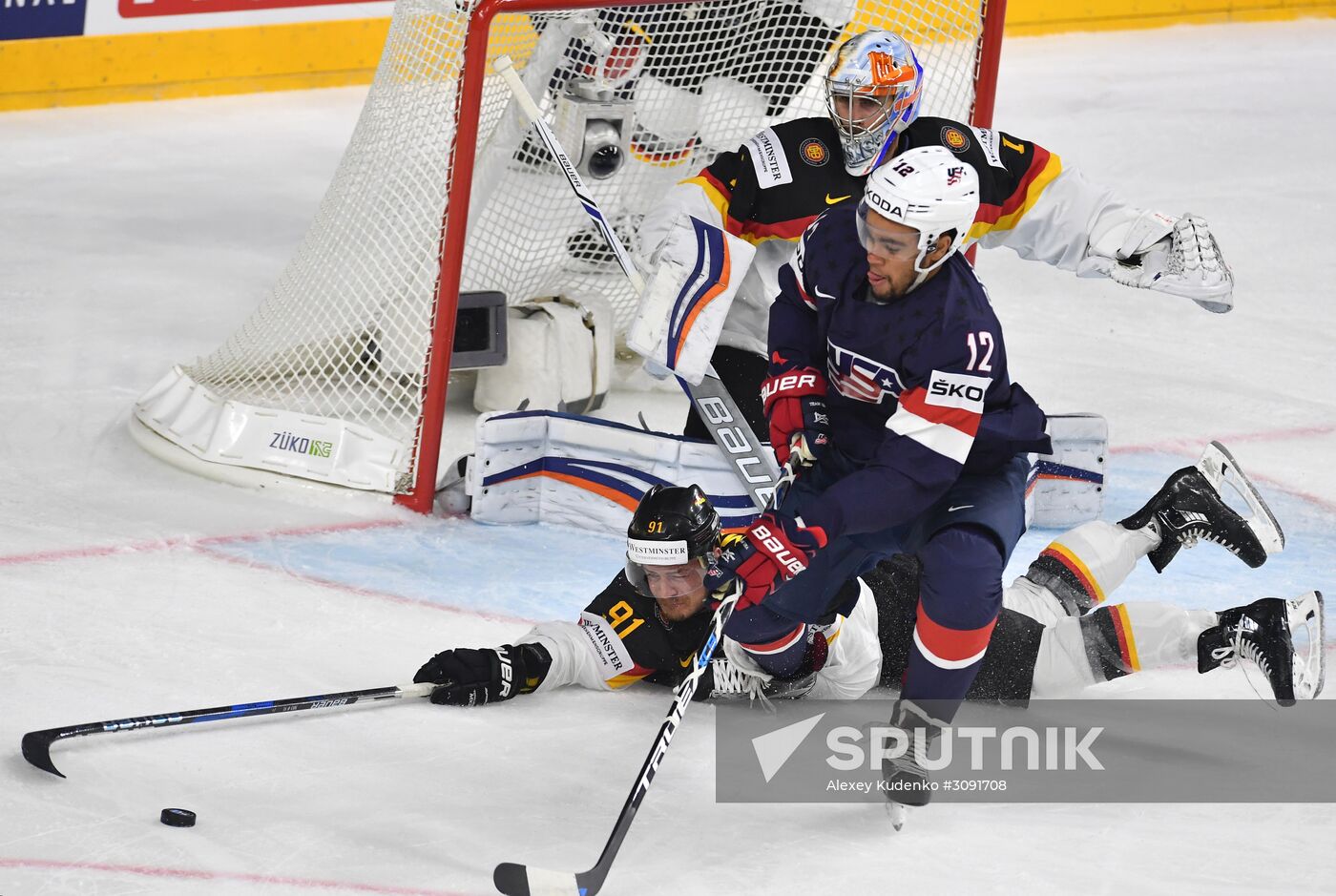 Ice Hockey World Championship. USA vs. Germany