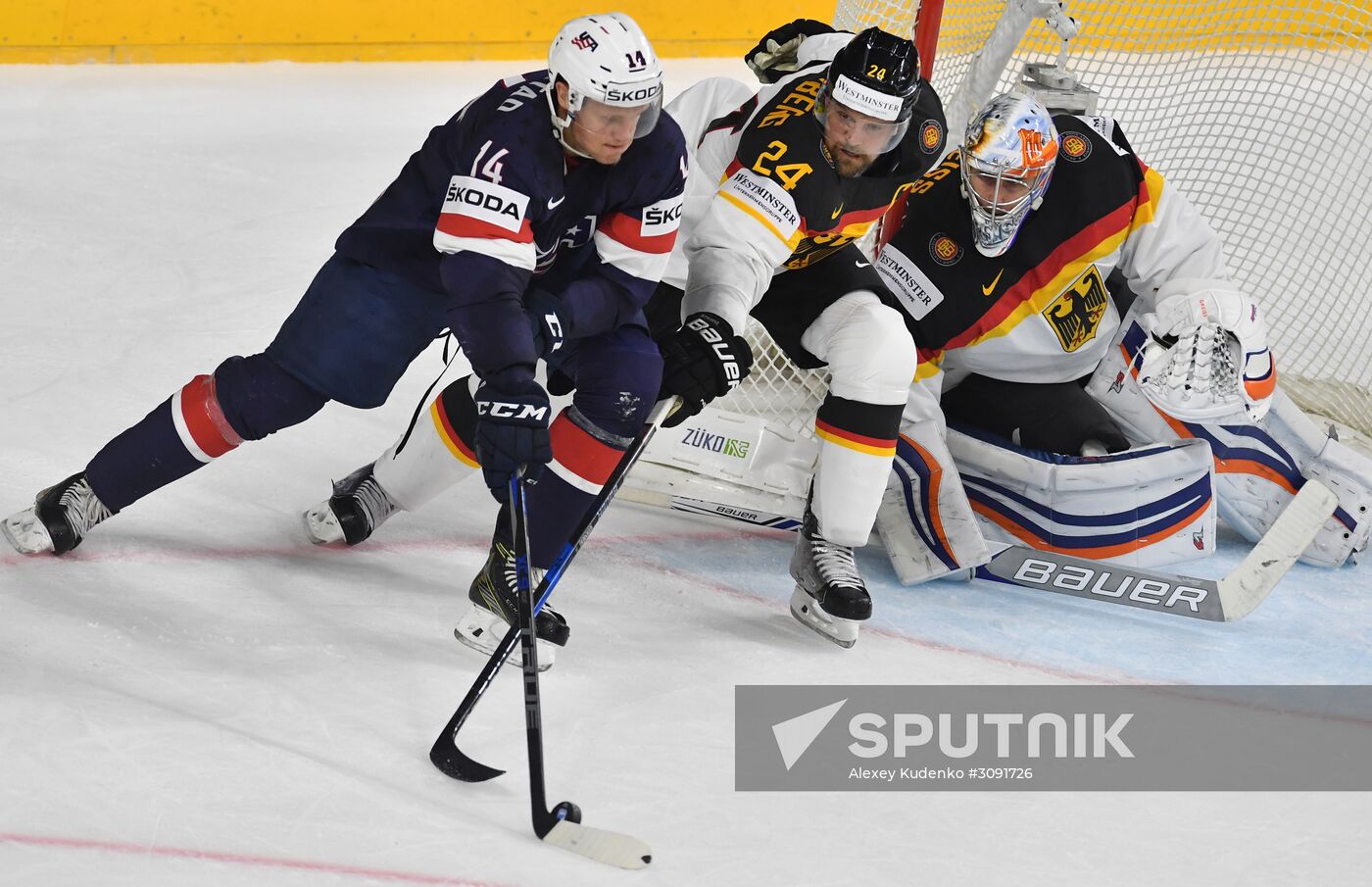 Ice Hockey World Championship. USA vs. Germany