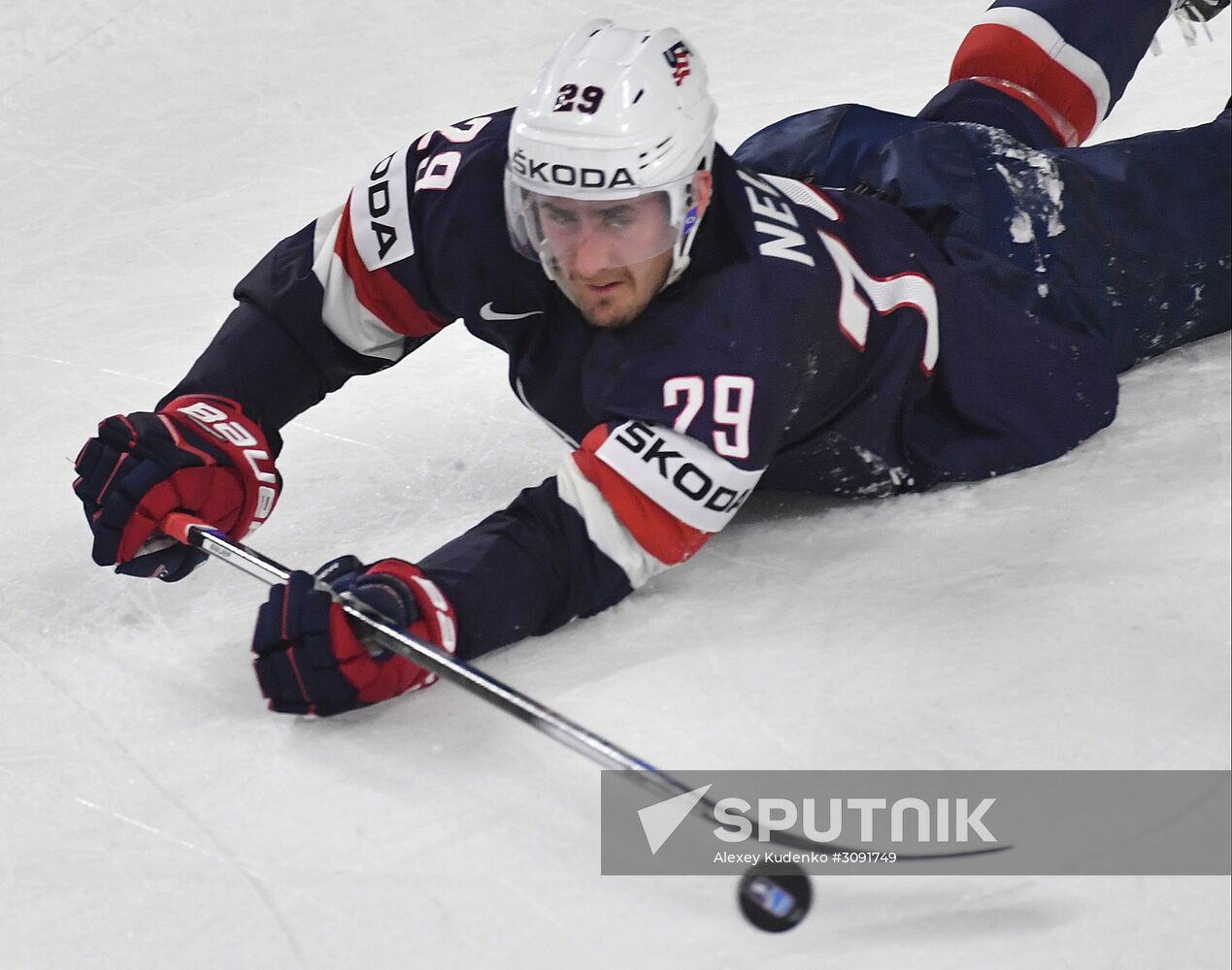 Ice Hockey World Championship. USA vs. Germany