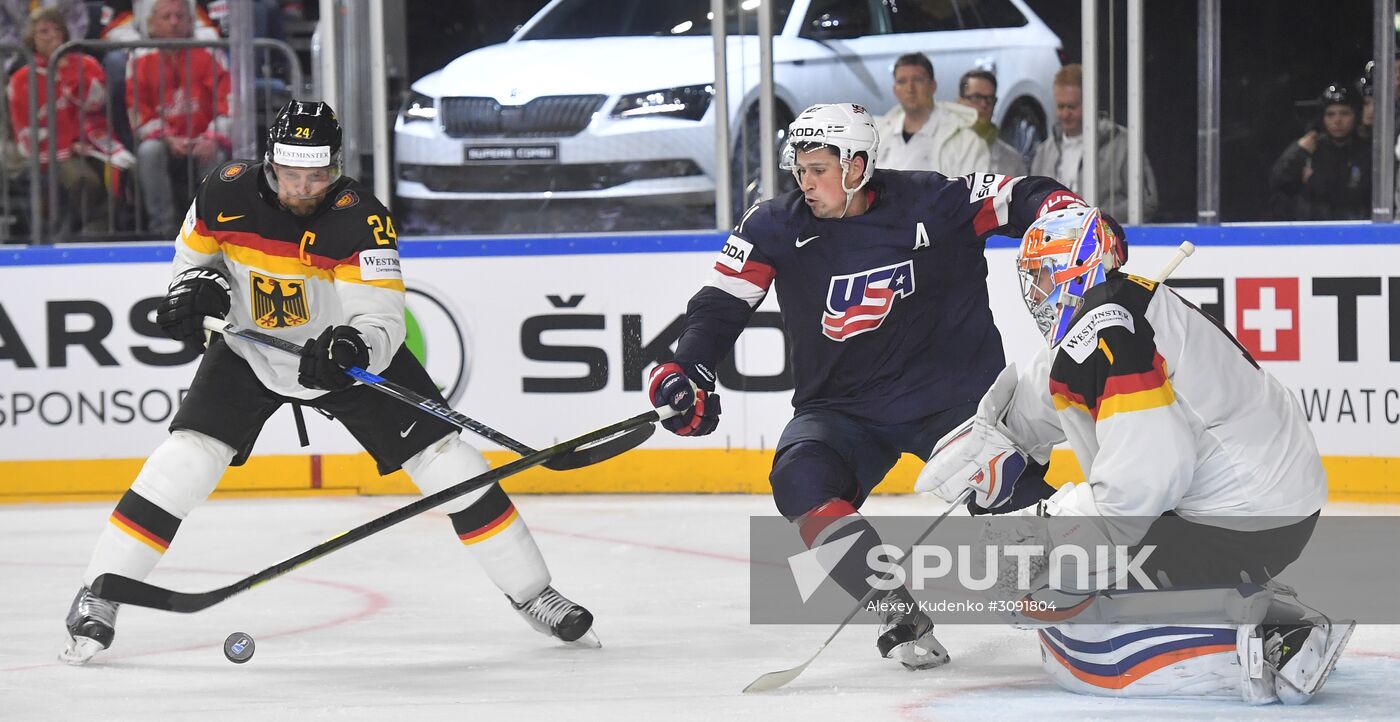 Ice Hockey World Championship. USA vs. Germany
