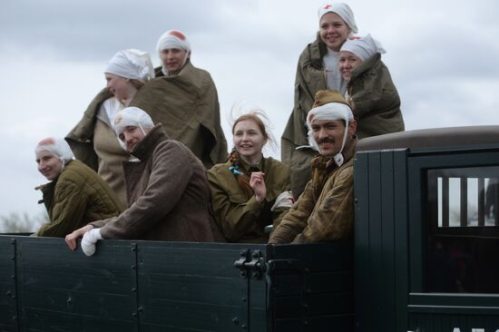 Military-historical reenactment in Yekaterinburg