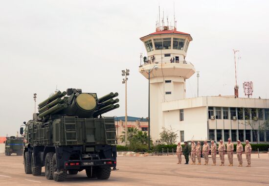 Victory Day parade rehearsal at Hmeimim air field in Syria