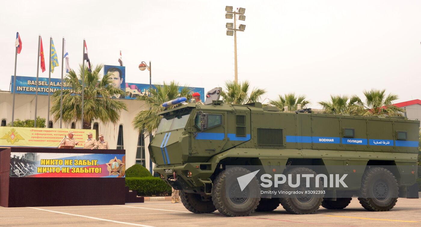 Victory Day parade rehearsal at Hmeimim air field in Syria