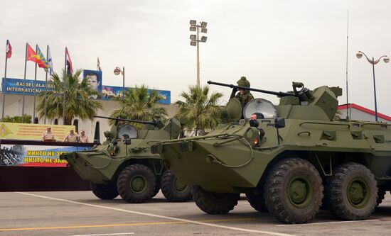 Victory Day parade rehearsal at Hmeimim air field in Syria