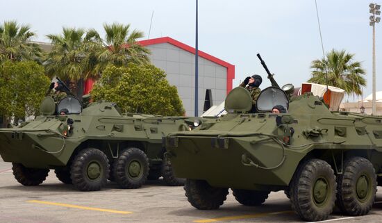 Victory Day parade rehearsal at Hmeimim air field in Syria