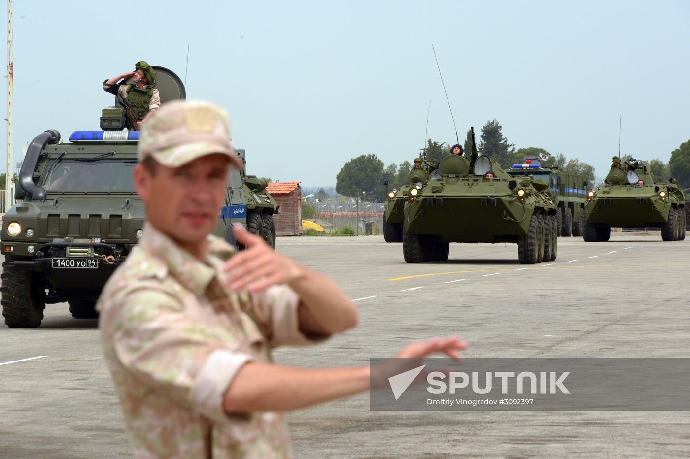 Victory Day parade rehearsal at Hmeimim air field in Syria