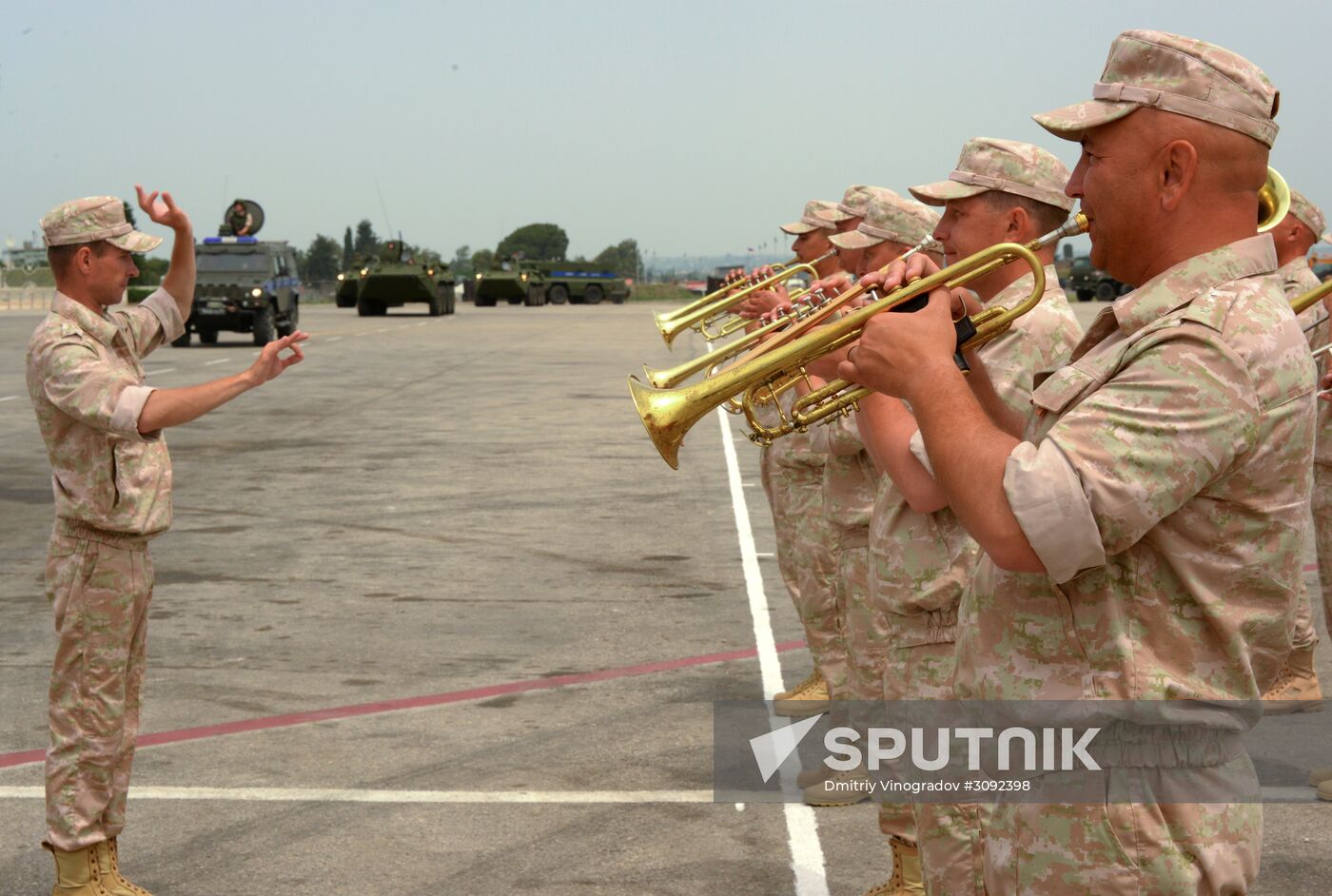 Victory Day parade rehearsal at Hmeimim air field in Syria