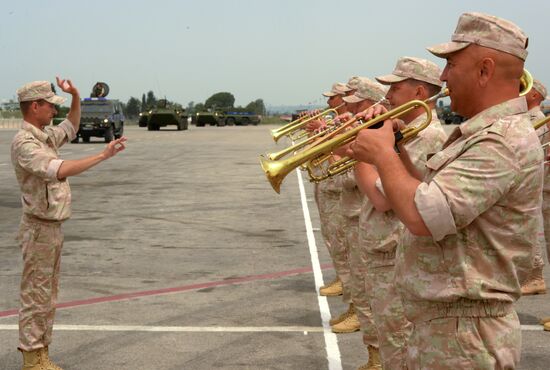 Victory Day parade rehearsal at Hmeimim air field in Syria