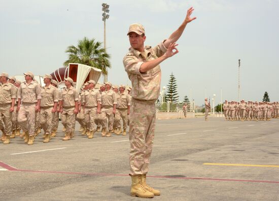 Victory Day parade rehearsal at Hmeimim air field in Syria