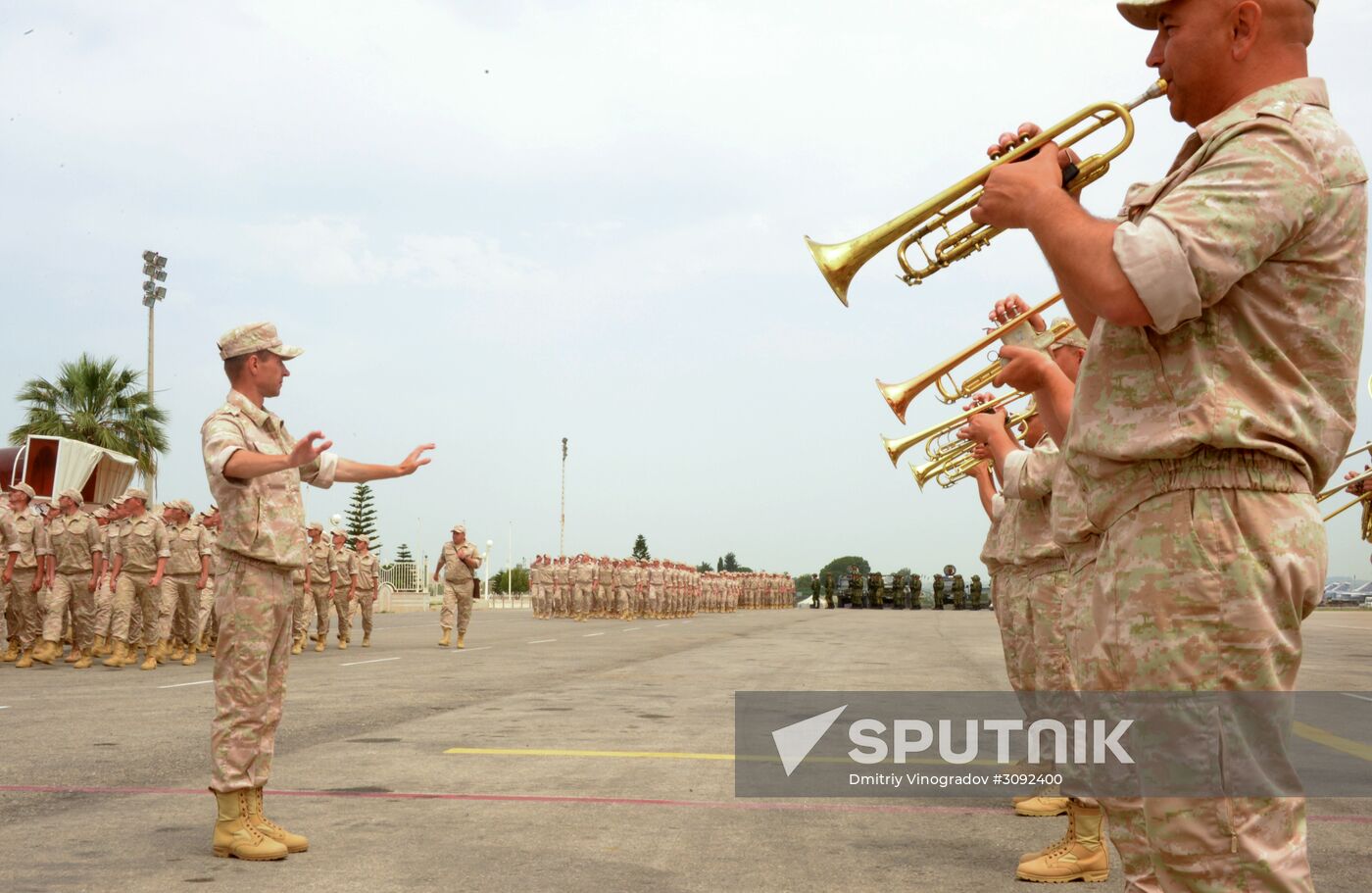 Victory Day parade rehearsal at Hmeimim air field in Syria