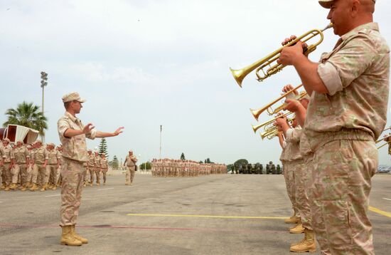 Victory Day parade rehearsal at Hmeimim air field in Syria