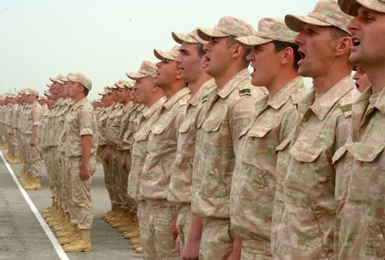 Victory Day parade rehearsal at Hmeimim air field in Syria
