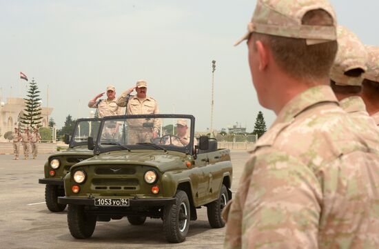 Victory Day parade rehearsal at Hmeimim air field in Syria