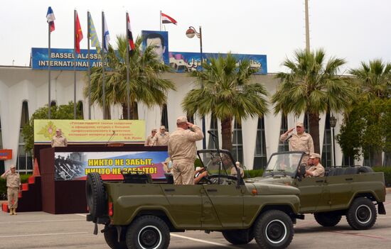 Victory Day parade rehearsal at Hmeimim air field in Syria