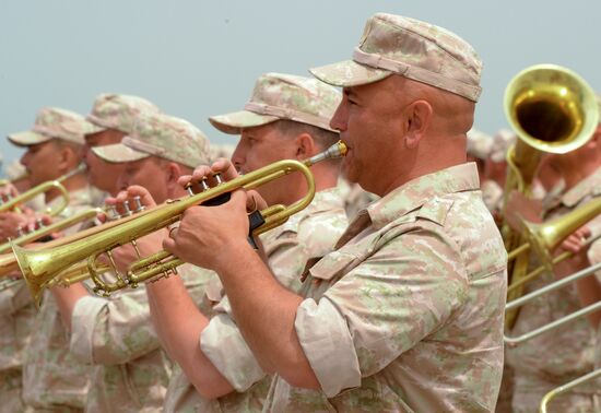 Victory Day parade rehearsal at Hmeimim air field in Syria