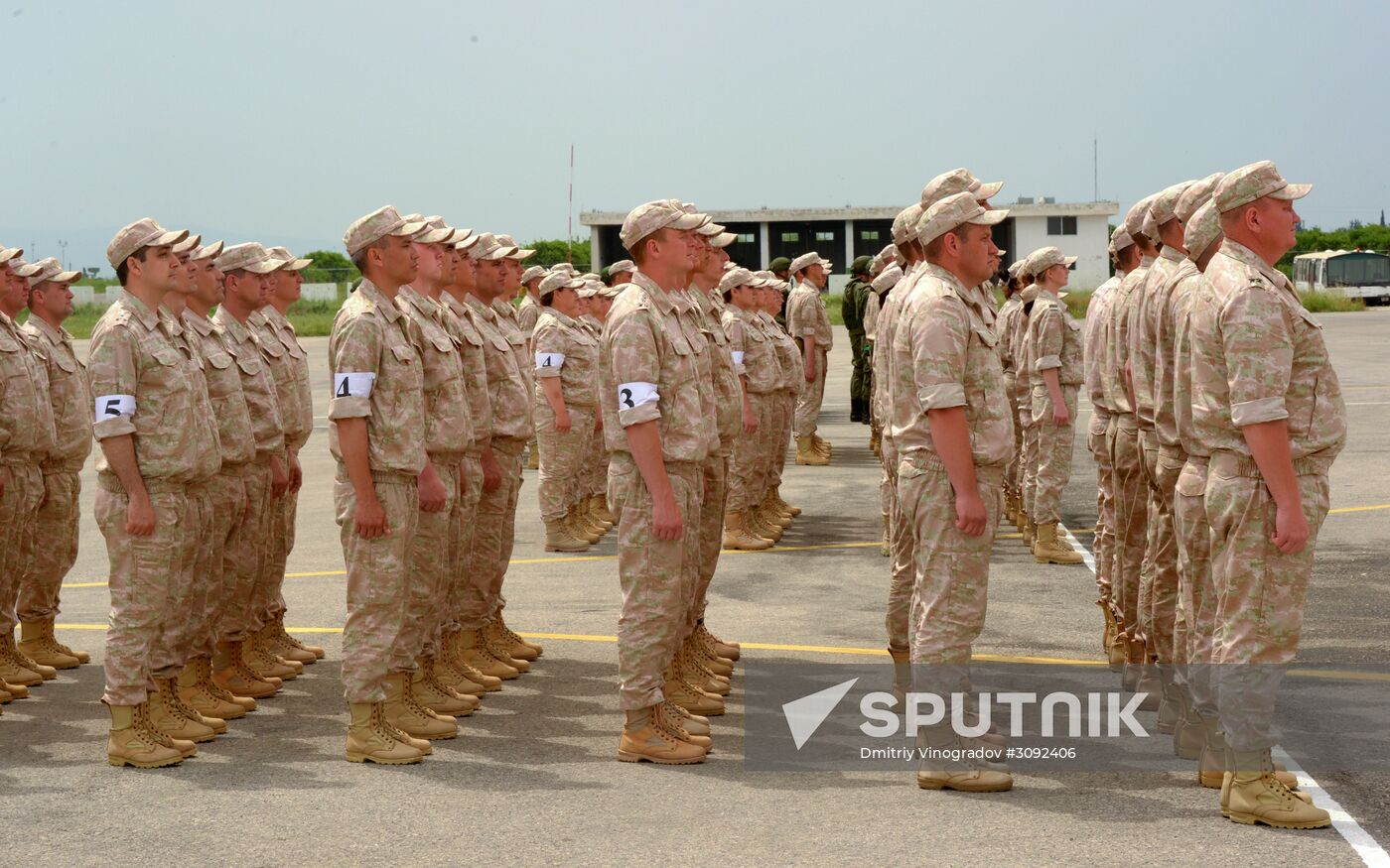 Victory Day parade rehearsal at Hmeimim air field in Syria