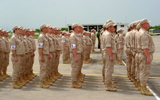 Victory Day parade rehearsal at Hmeimim air field in Syria