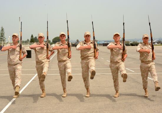 Victory Day parade rehearsal at Hmeimim air field in Syria