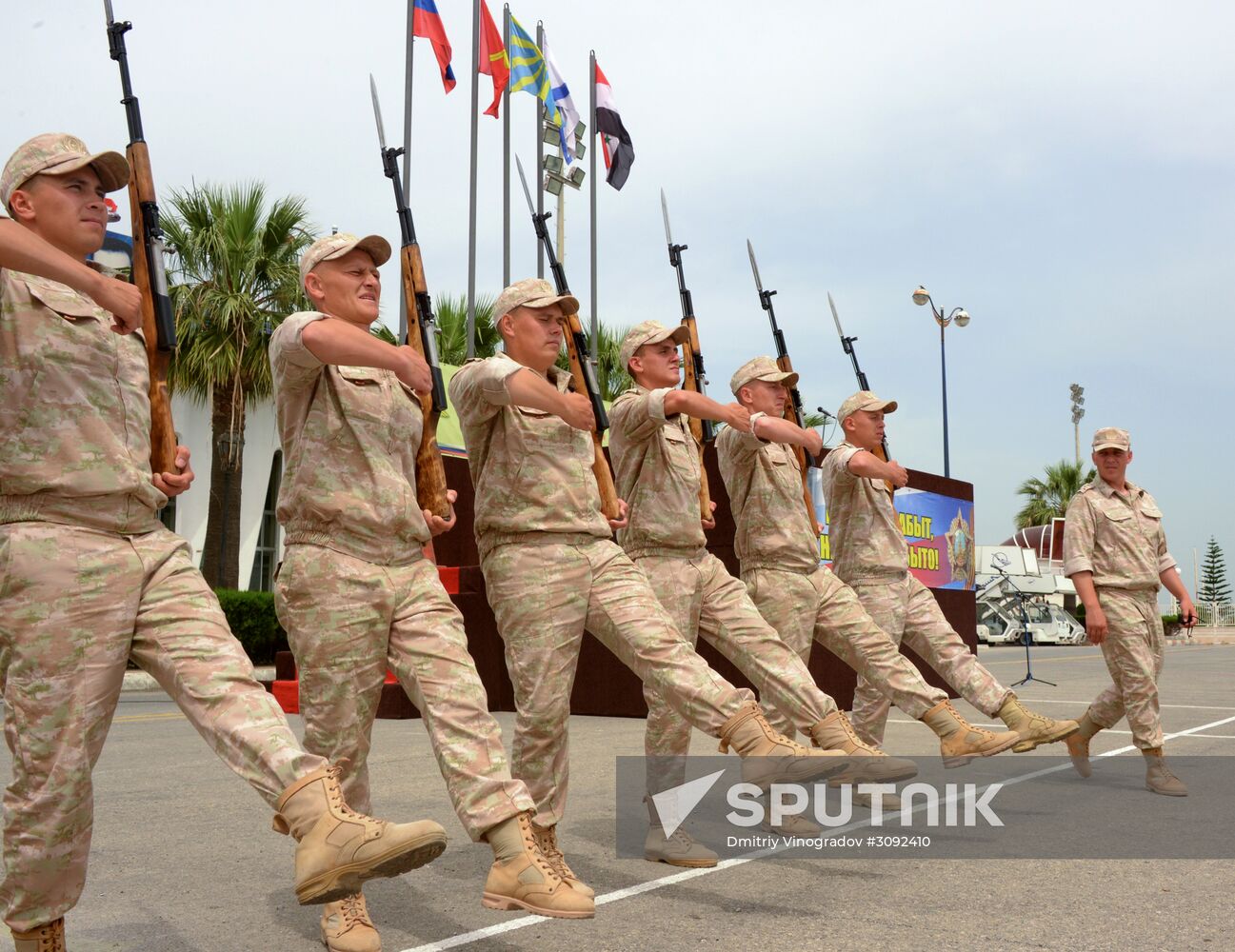 Victory Day parade rehearsal at Hmeimim air field in Syria