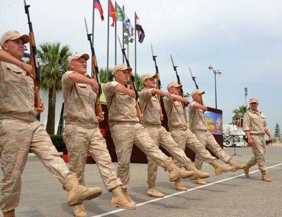 Victory Day parade rehearsal at Hmeimim air field in Syria