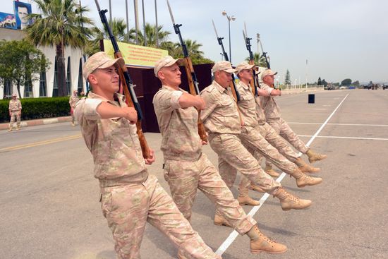 Victory Day parade rehearsal at Hmeimim air field in Syria