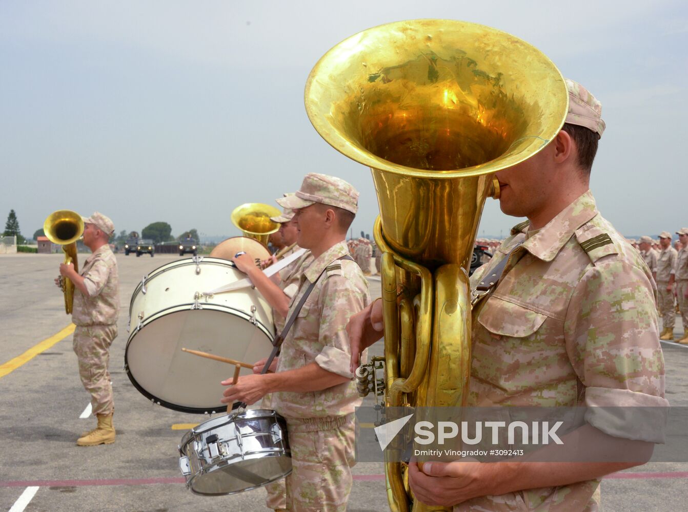 Victory Day parade rehearsal at Hmeimim air field in Syria