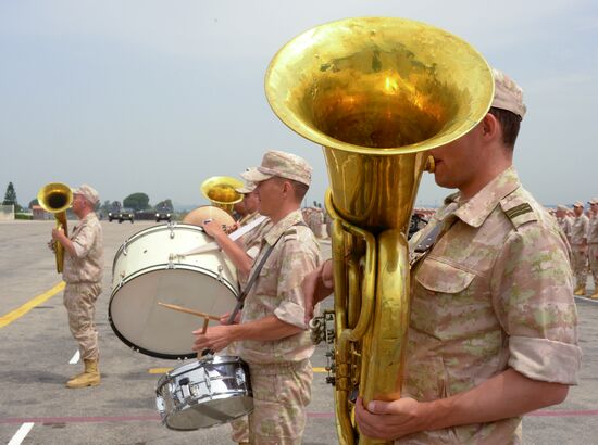 Victory Day parade rehearsal at Hmeimim air field in Syria